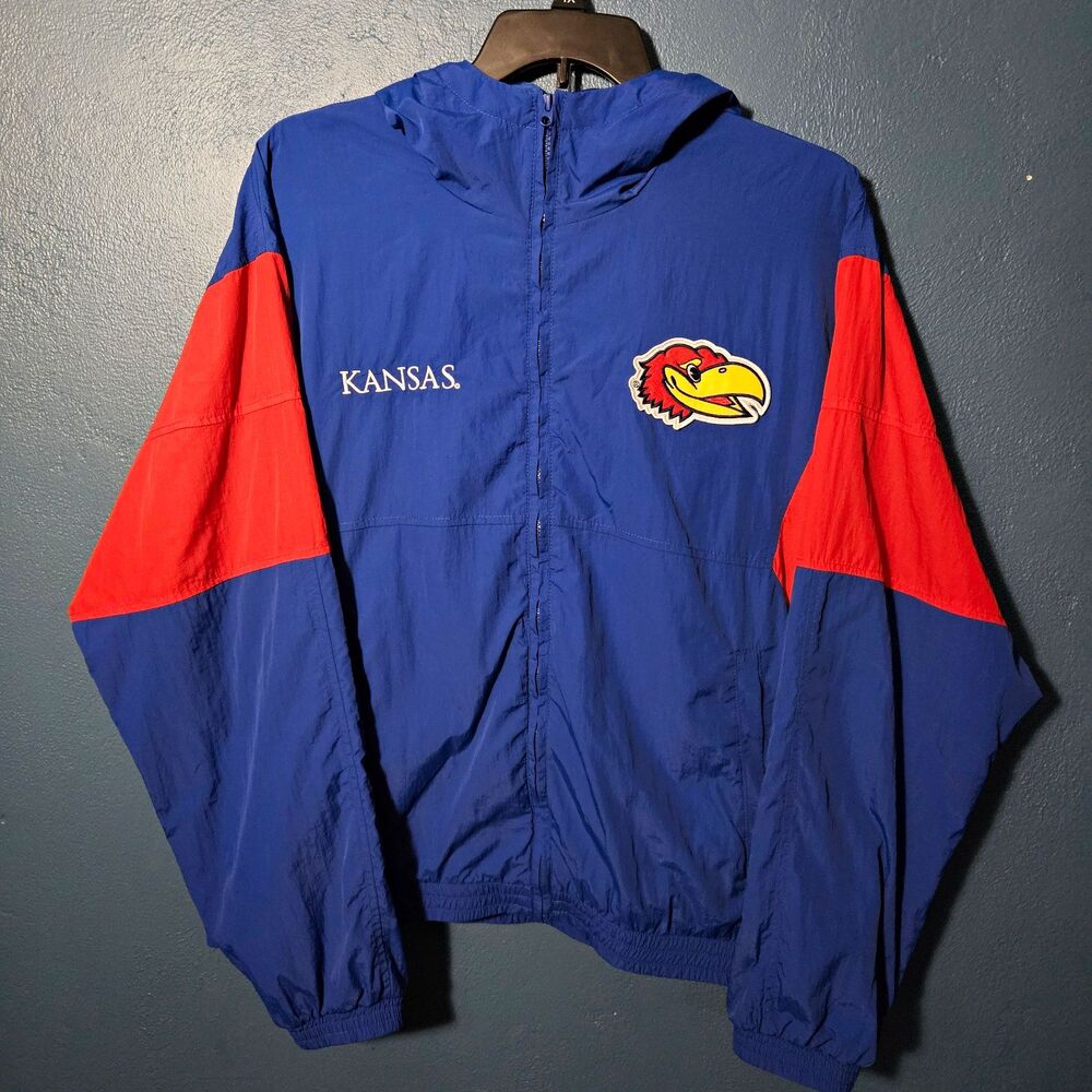 Hollister Blue 84 Kansas Jayhawks Windbreaker Jacket XXL Blue Allen Field House